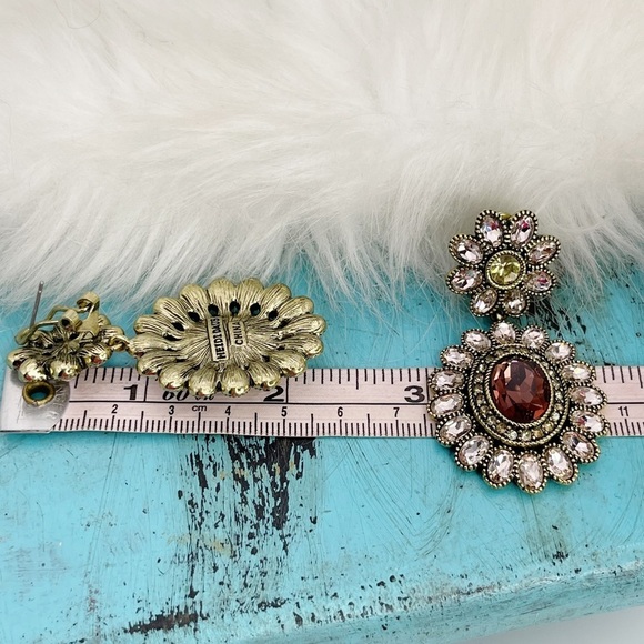 Heidi Daus Dazzling Delight Pink and Brown Floral Earrings - Picture 8 of 9